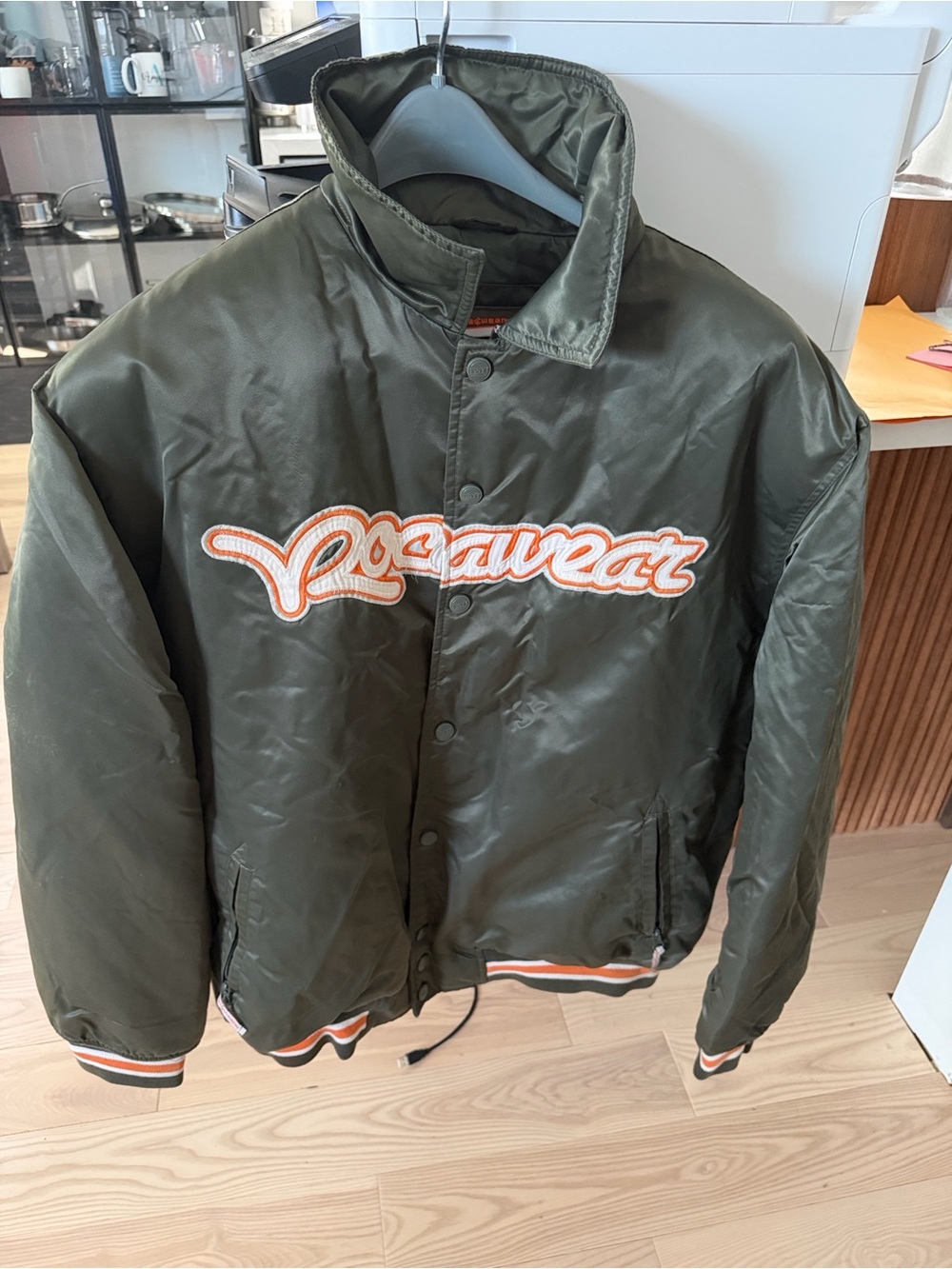 Rocawear Olive Green Bomber with Orange-White Script